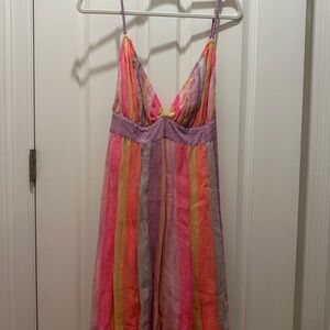 Colorful Striped Mini Dress